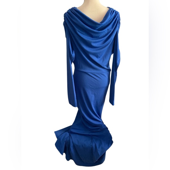 Women’s plus size XXL blue goddess gown wedding guest dress resortwear cruise - Picture 2 of 10